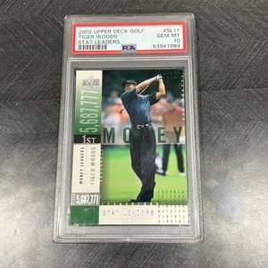 Tiger WOODS PSA 10 Gem *Stat Leaders* 2002 Upper Deck Golf #SL11 Low POP 22!!!